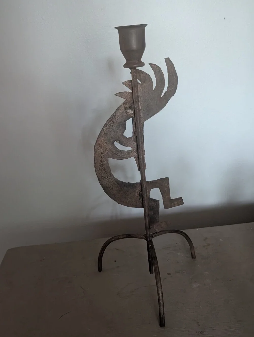 Vintage Kokopelli Rustic Candle Holder  Southwest Decor